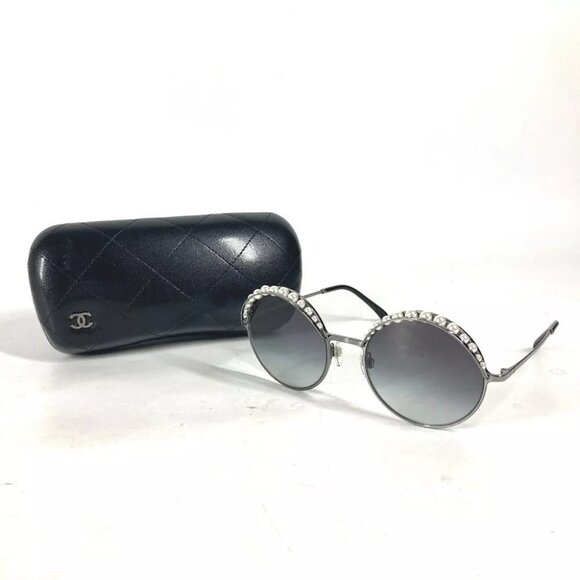 CHANEL 4234-H CC CC Mark Pearl glasses glasses eyewear sunglasses Metal Black